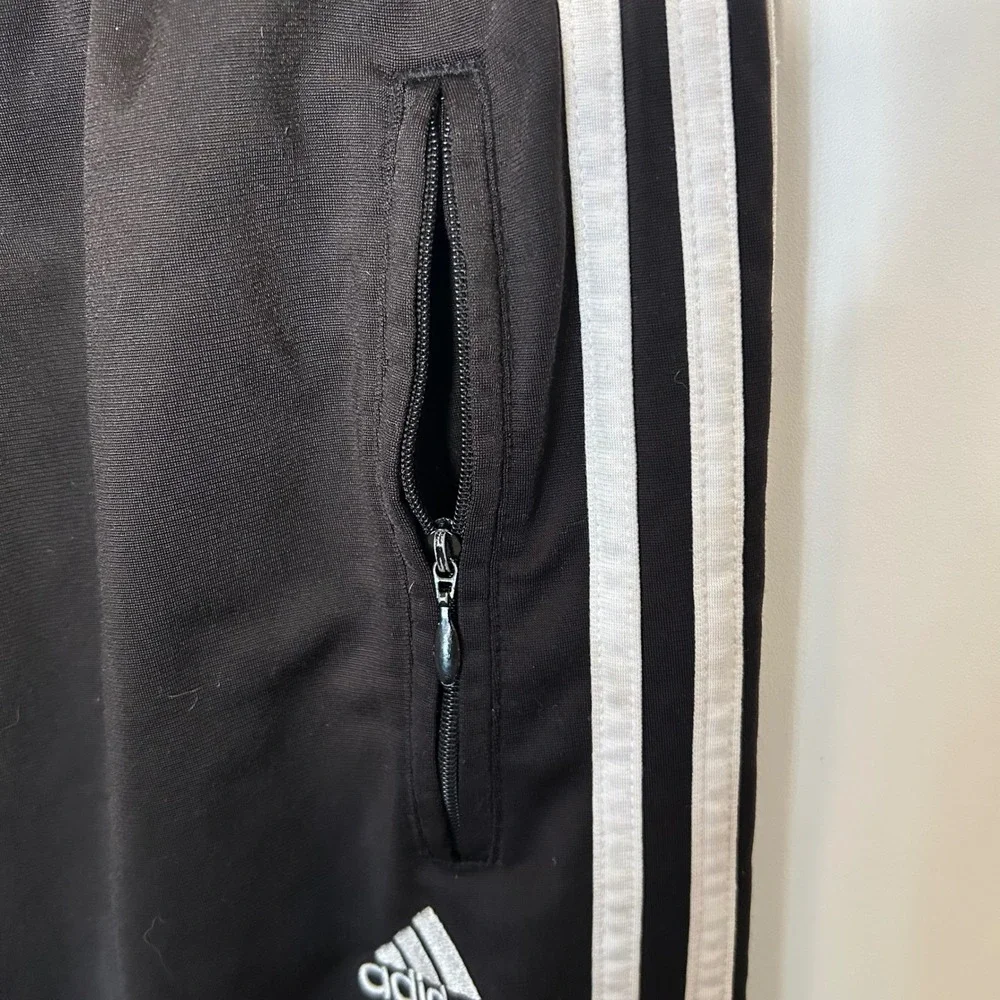 Y2K Adidas Small‎ Black Breakaway Tear away Track Pants Snap Button 3 Stripes